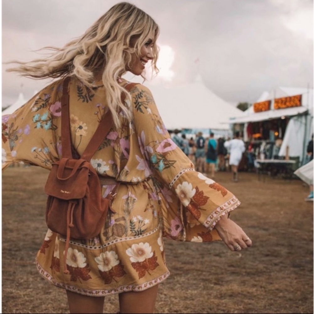 SOLD OUT Festival Bohemian Flower Printed Kimono Robe - Picture 6 of 6